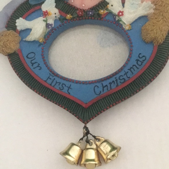 NWOT: Our First Christmas Photo Ornament 5”x4”  Polystone resin - Picture 6 of 12